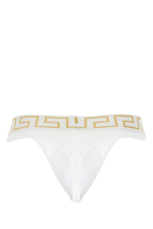 VERSACE | White stretch cotton thong