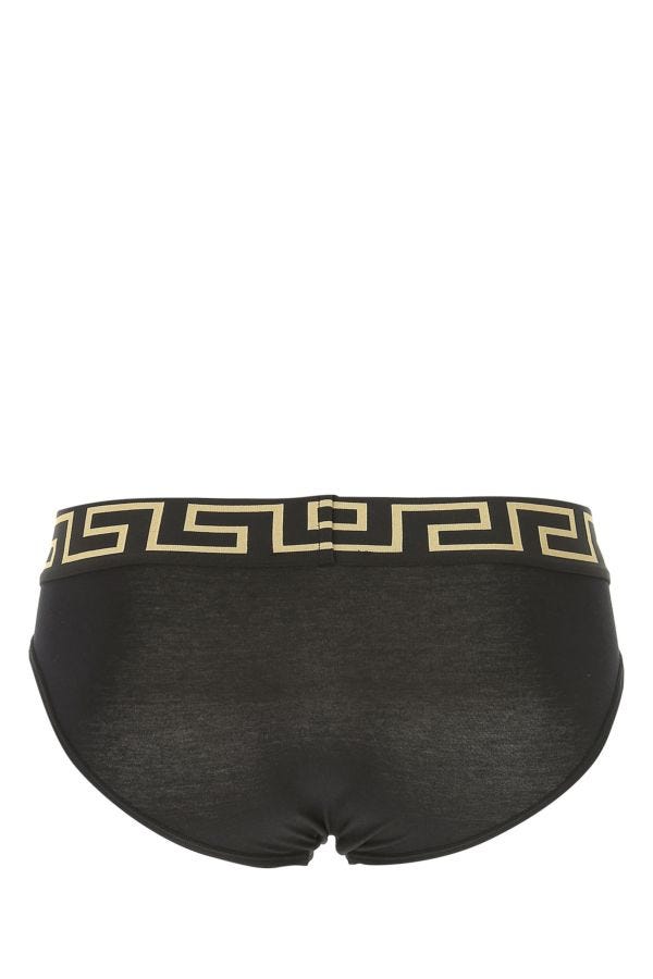 VERSACE | Black stretch cotton brief