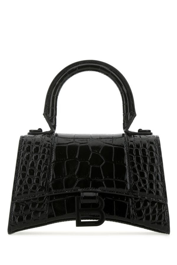 BALENCIAGA | Black leather Hourglass XS handbag
