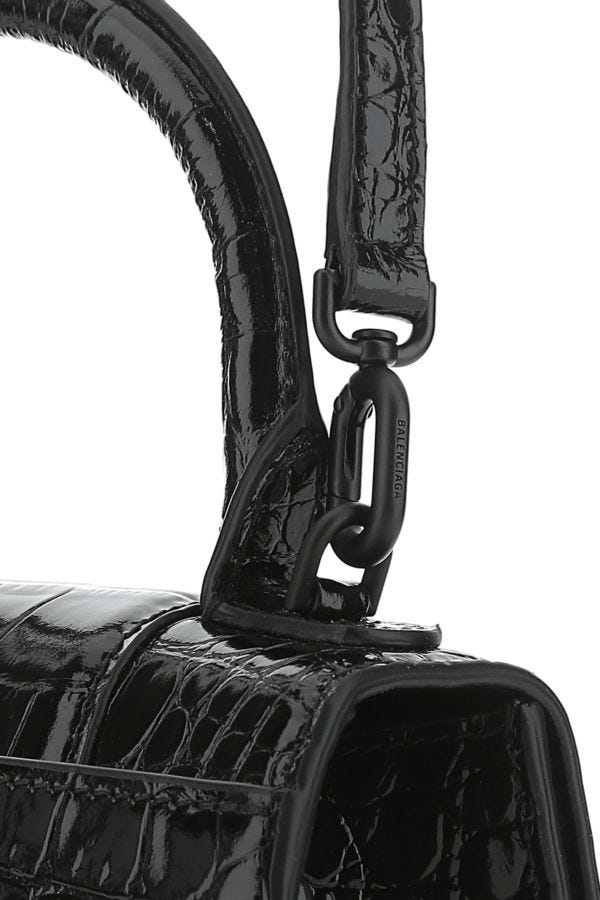 BALENCIAGA | Black leather Hourglass XS handbag
