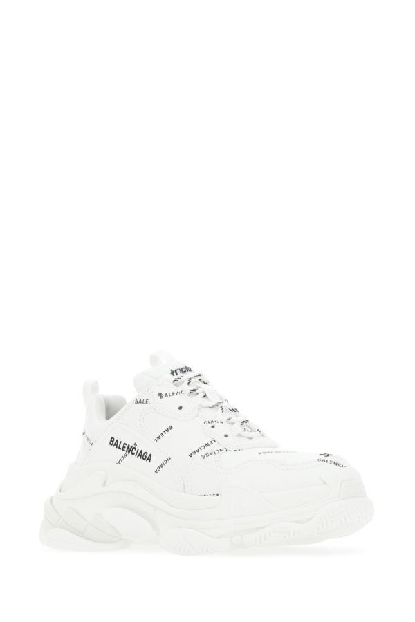 BALENCIAGA | White synthetic leather Triple S sneakers