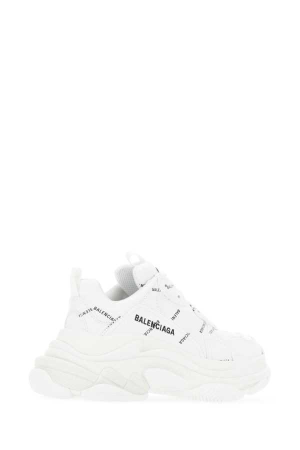 BALENCIAGA | White synthetic leather Triple S sneakers