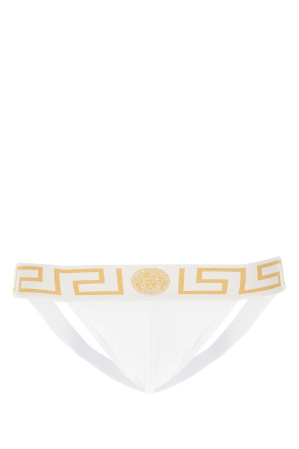 VERSACE | White stretch cotton jockstrap