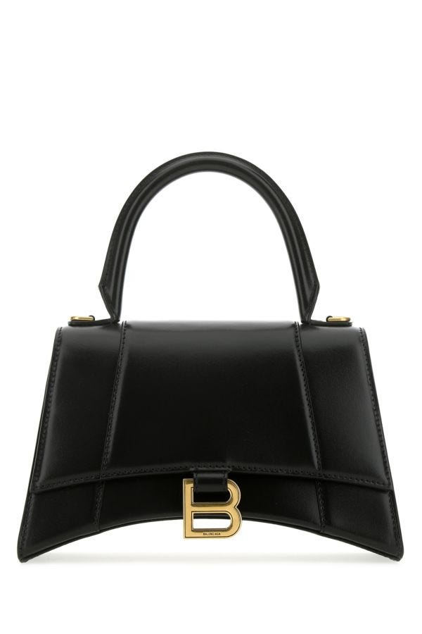 BALENCIAGA | Black leather small Hourglass handbag