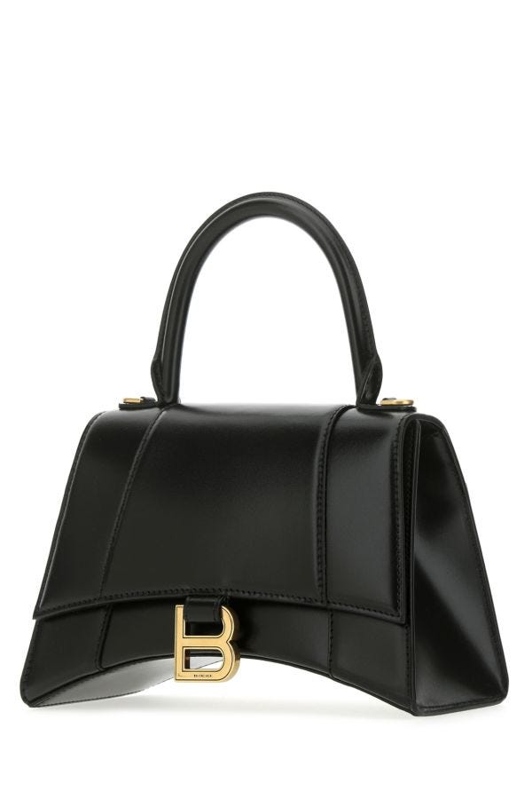 BALENCIAGA | Black leather small Hourglass handbag