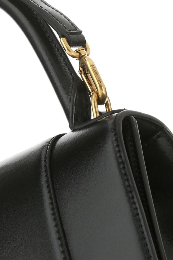 BALENCIAGA | Black leather small Hourglass handbag