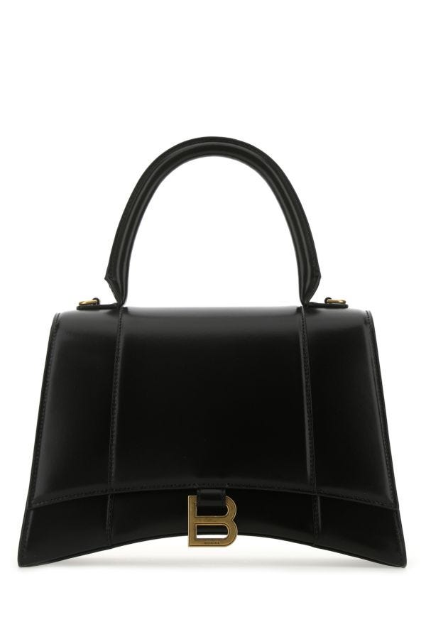 BALENCIAGA | Black leather medium Hourglass handbag