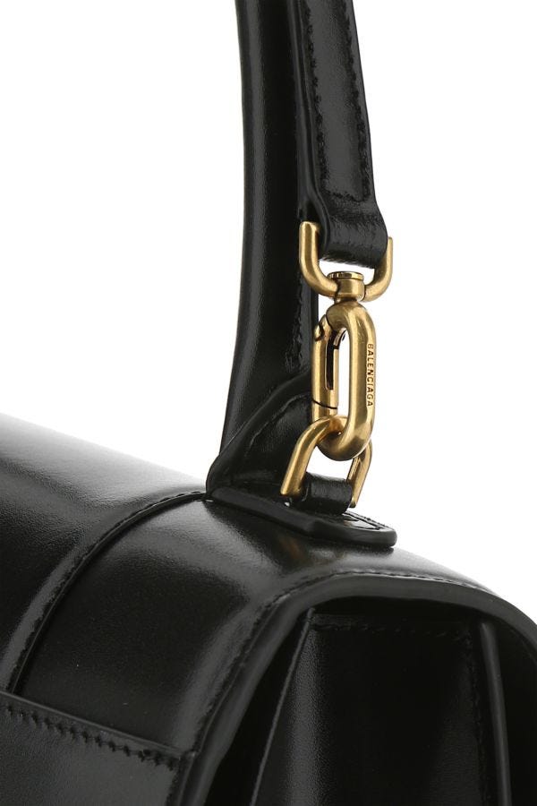 BALENCIAGA | Black leather medium Hourglass handbag