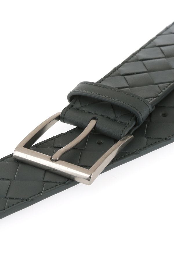 BOTTEGA VENETA | Grey leather belt