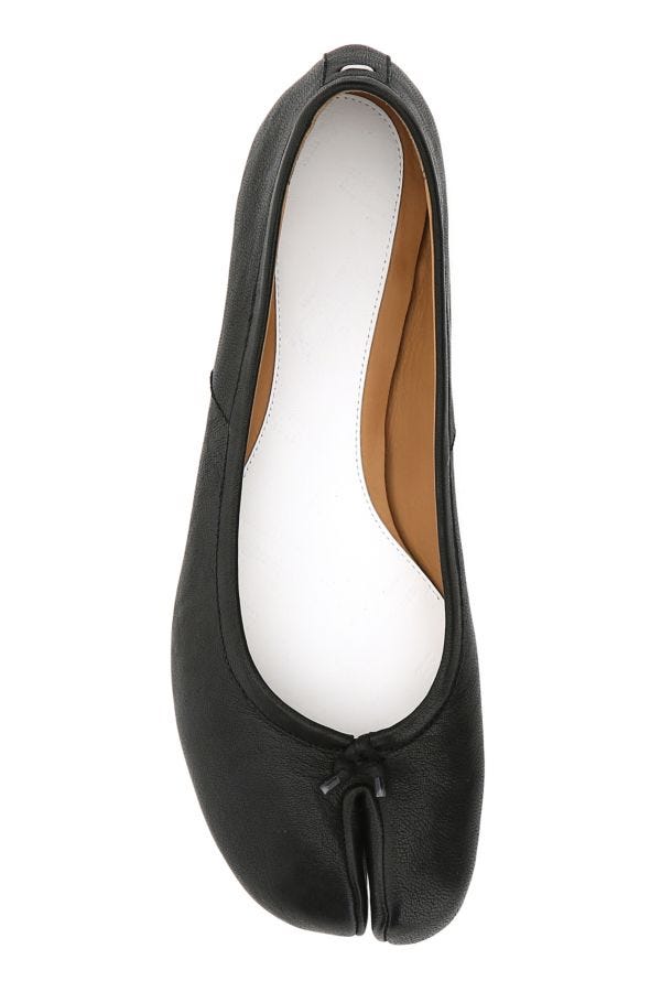 MAISON MARGIELA | Black leather Tabi ballerinas