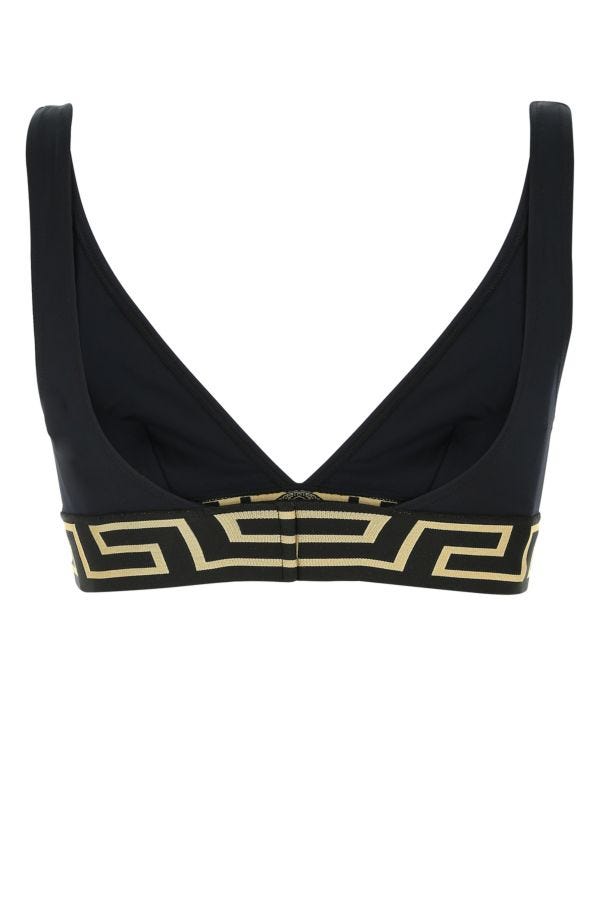 VERSACE | Black stretch nylon bikini top