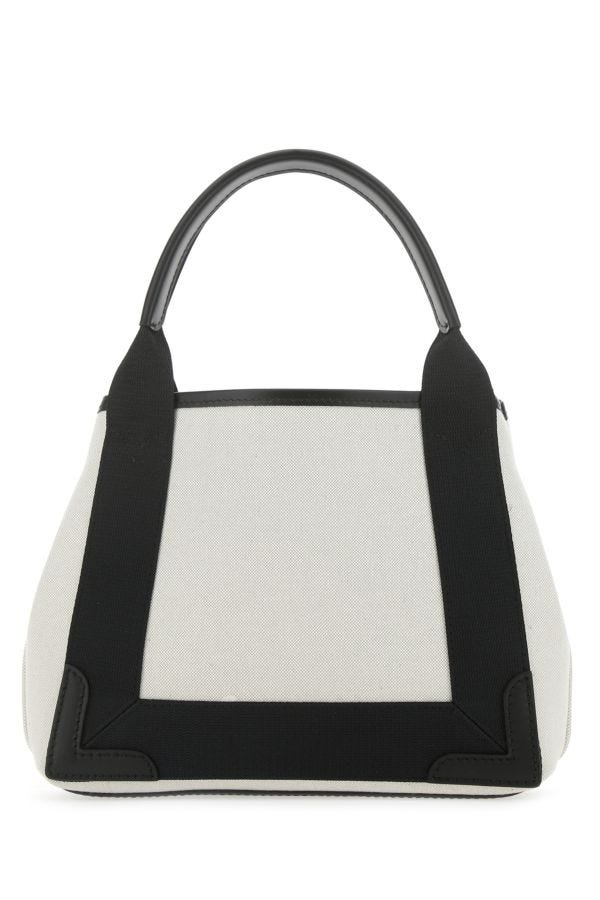 BALENCIAGA | Two-tone canvas small Cobas Navy handbag