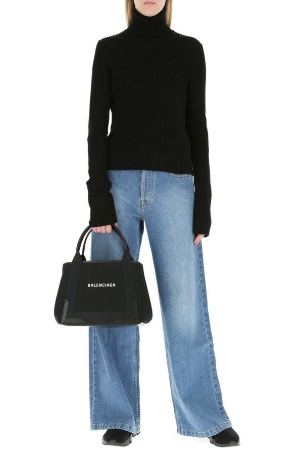 BALENCIAGA | Black canvas small Cabas Navy handbag