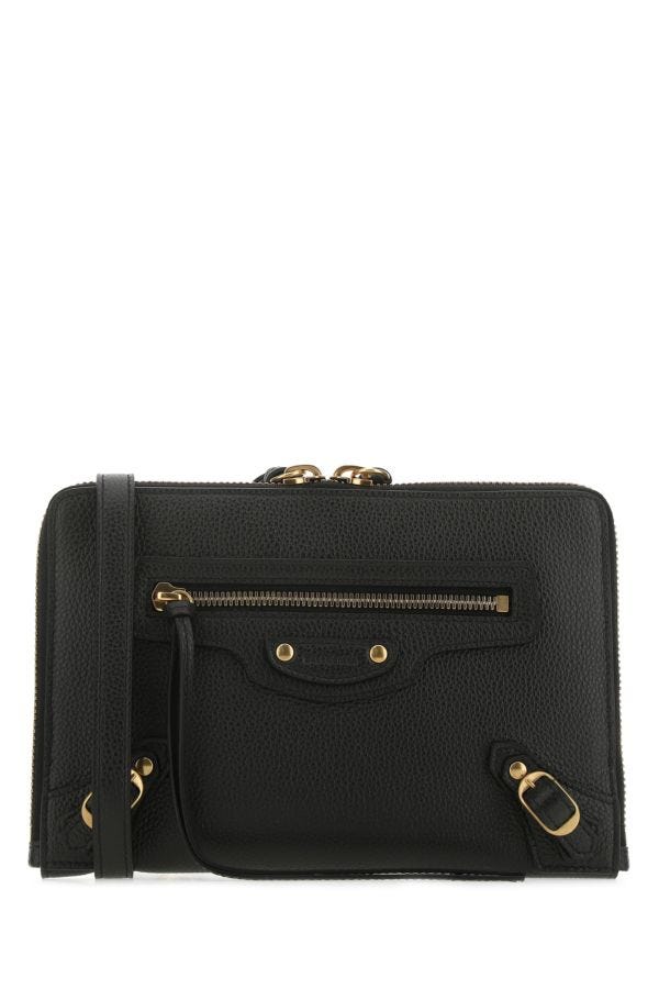 BALENCIAGA | Black leather Neo Classic S pouch