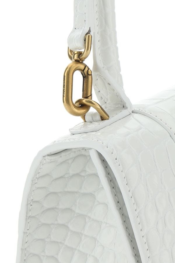 BALENCIAGA | White leather S Hourglass handbag