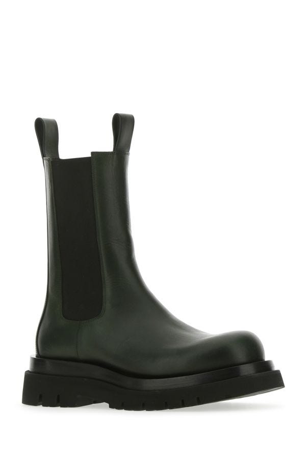 BOTTEGA VENETA | Bottle green leather Lug boots
