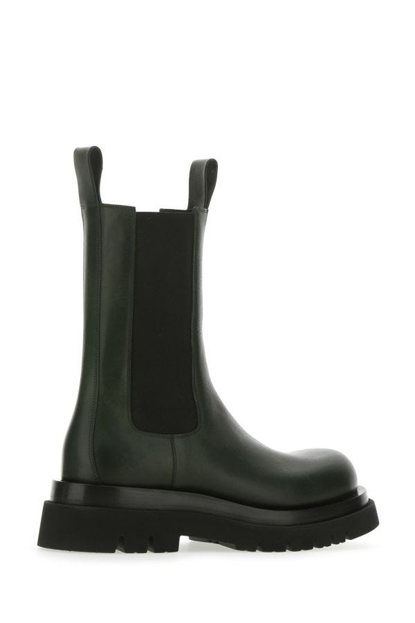 BOTTEGA VENETA | Bottle green leather Lug boots