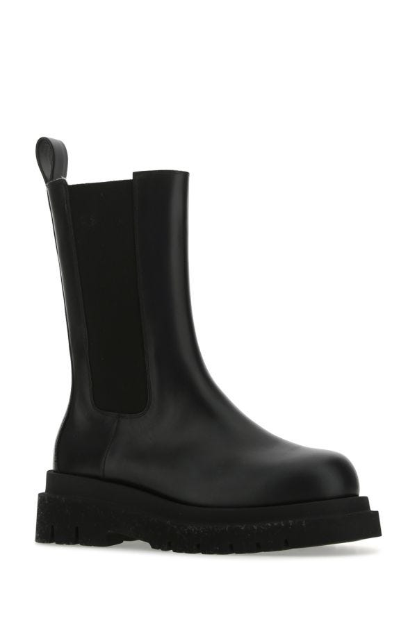 BOTTEGA VENETA | Black leather Lug ankle boots