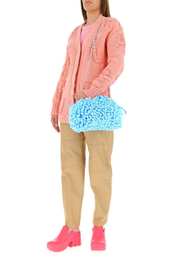 BOTTEGA VENETA | Light blue chenille mini clutch