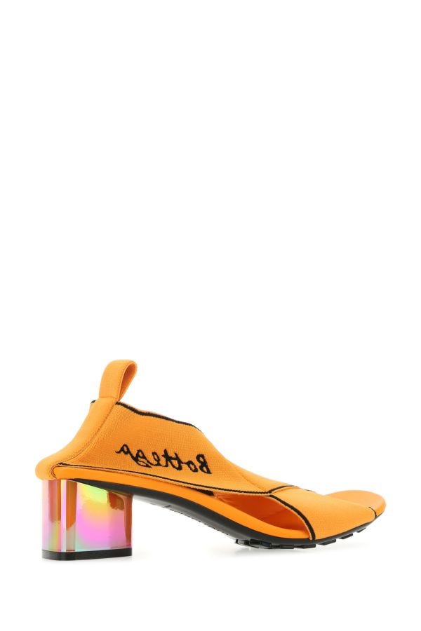 BOTTEGA VENETA | Orange elastic fabric Flex sandals