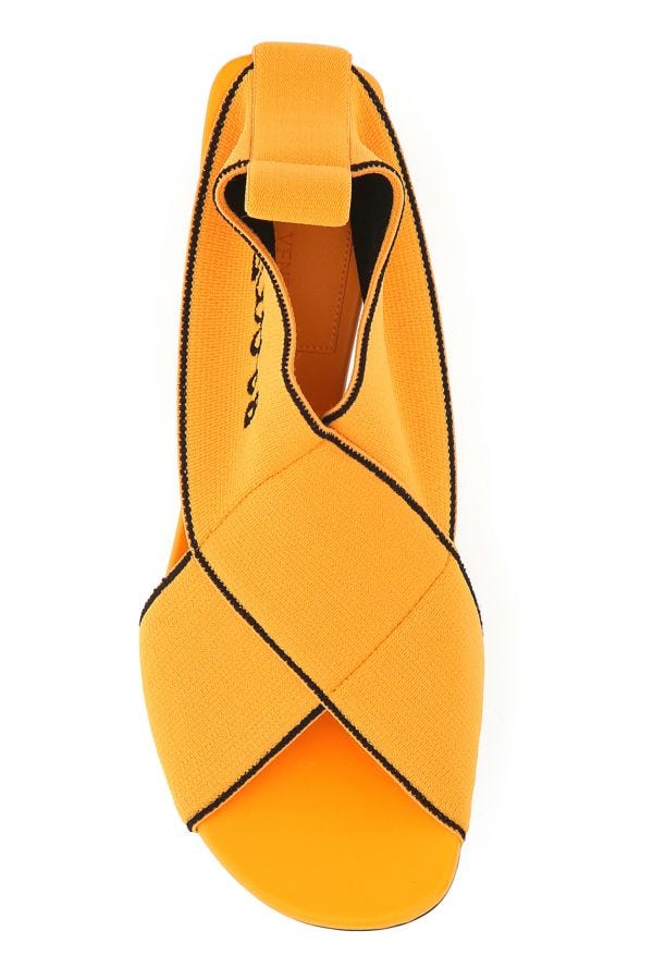 BOTTEGA VENETA | Orange elastic fabric Flex sandals