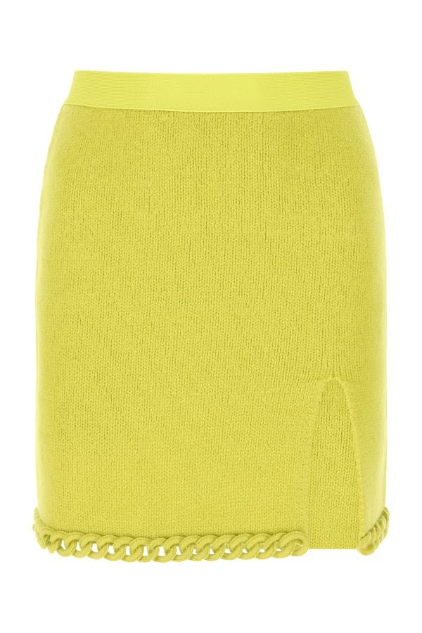 BOTTEGA VENETA | Acid green wool mini skirt