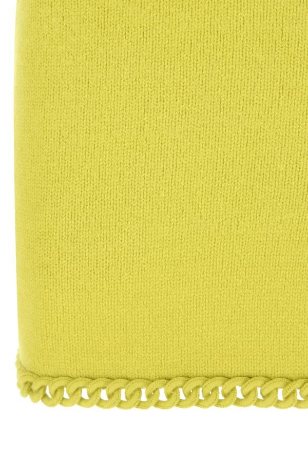 BOTTEGA VENETA | Acid green wool mini skirt