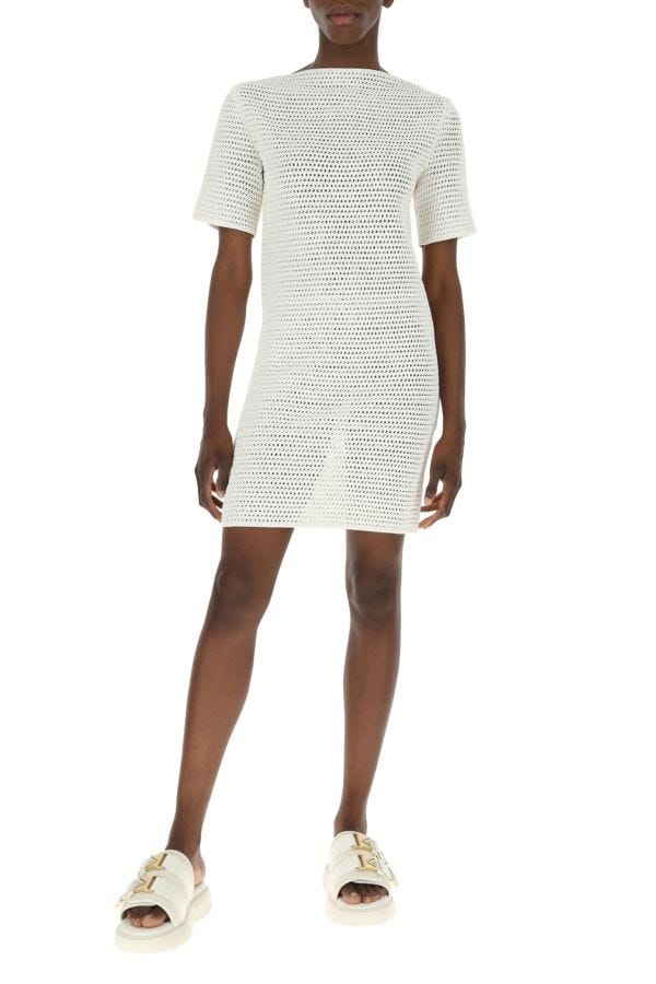 BOTTEGA VENETA | Ivory crochet dress