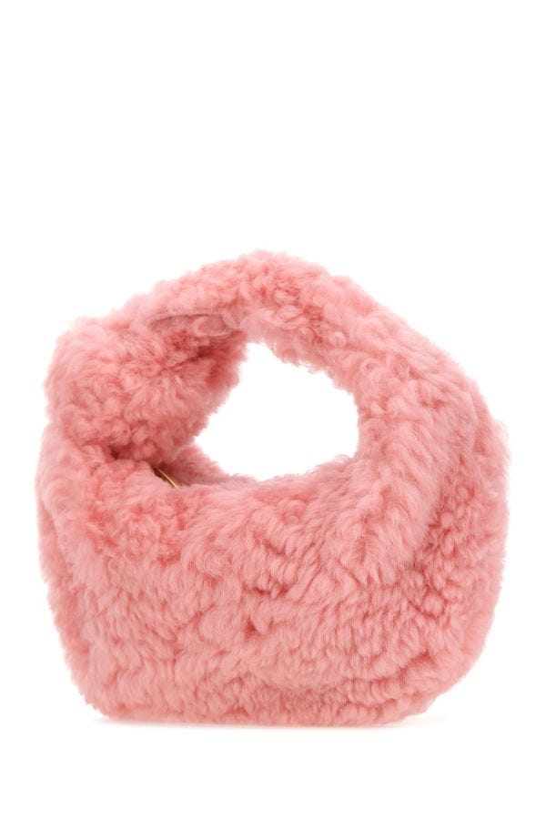 BOTTEGA VENETA | Pink shearling mini Jodie handbag