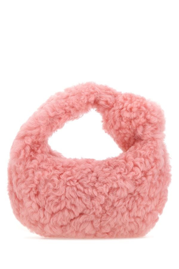 BOTTEGA VENETA | Pink shearling mini Jodie handbag