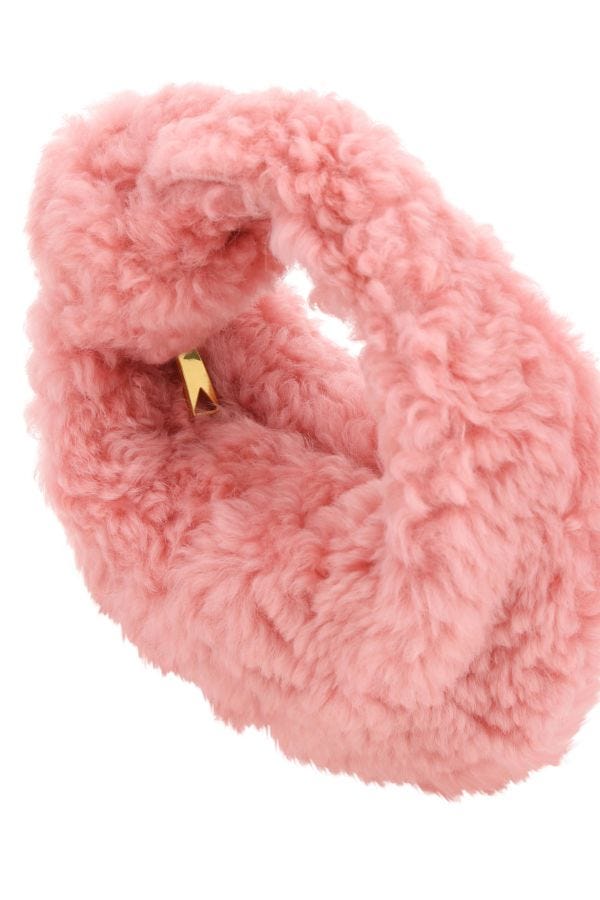 BOTTEGA VENETA | Pink shearling mini Jodie handbag