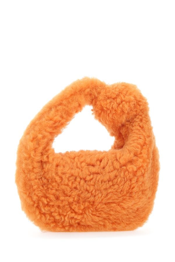 BOTTEGA VENETA | Orange shearling mini Jodie handbag