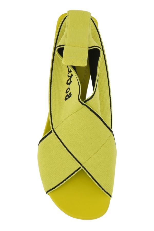 BOTTEGA VENETA | Acid green elastic fabric Flex sandals