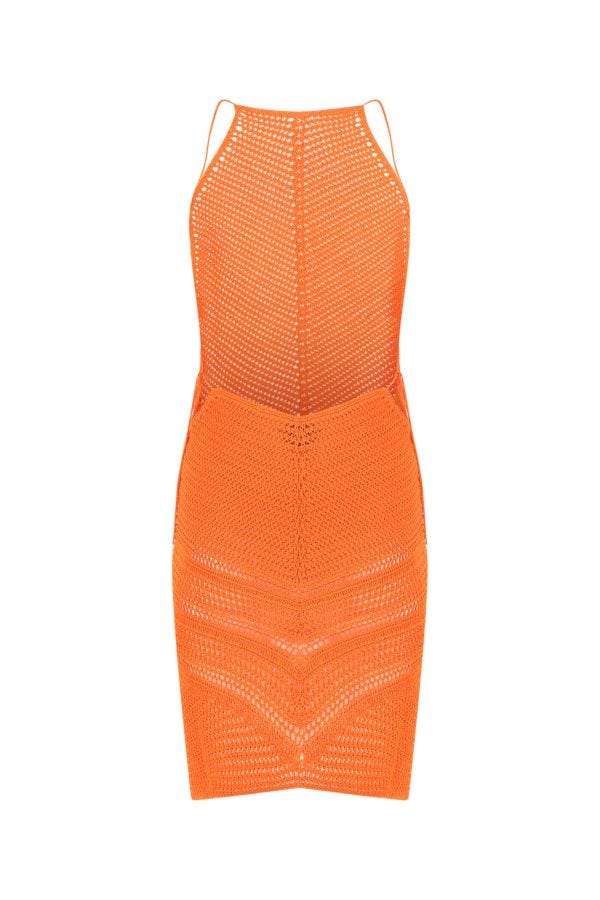 BOTTEGA VENETA | Orange crochet dress