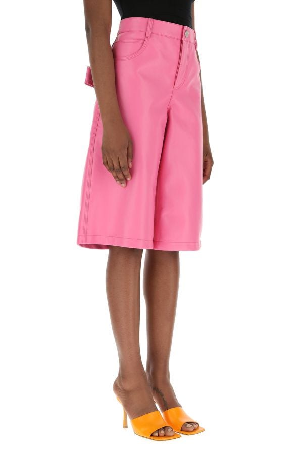BOTTEGA VENETA | Pink nappa leather bermuda shorts