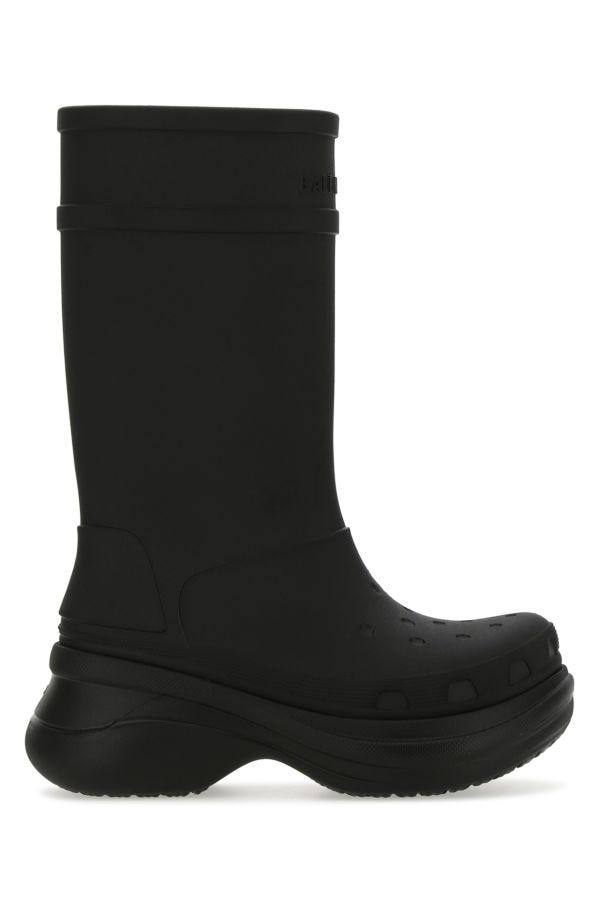 BALENCIAGA | Black rubber Crocs boots