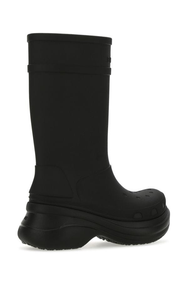 BALENCIAGA | Black rubber Crocs boots