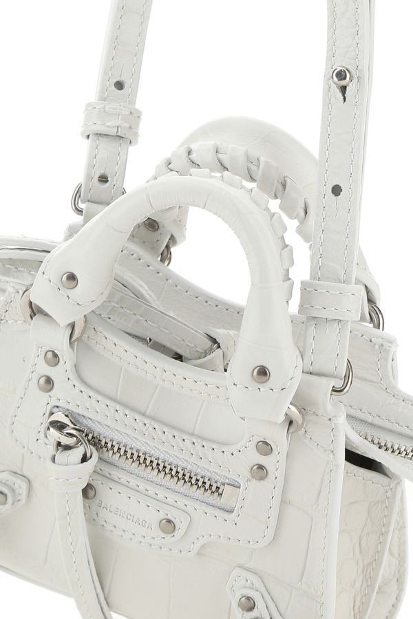 BALENCIAGA | White leather super nano Neo Classic handbag