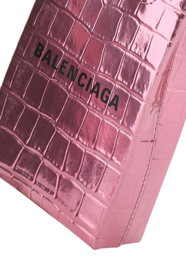 BALENCIAGA | Pink leather phone case