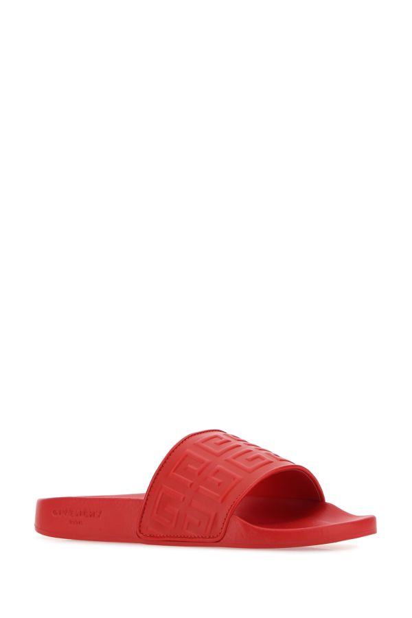 GIVENCHY | Red leather 4G slippers