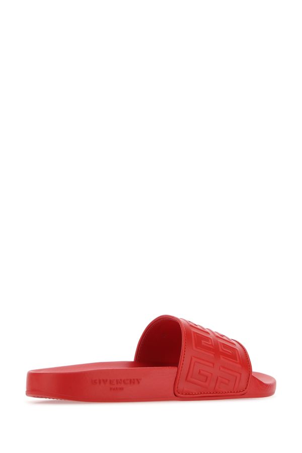 GIVENCHY | Red leather 4G slippers