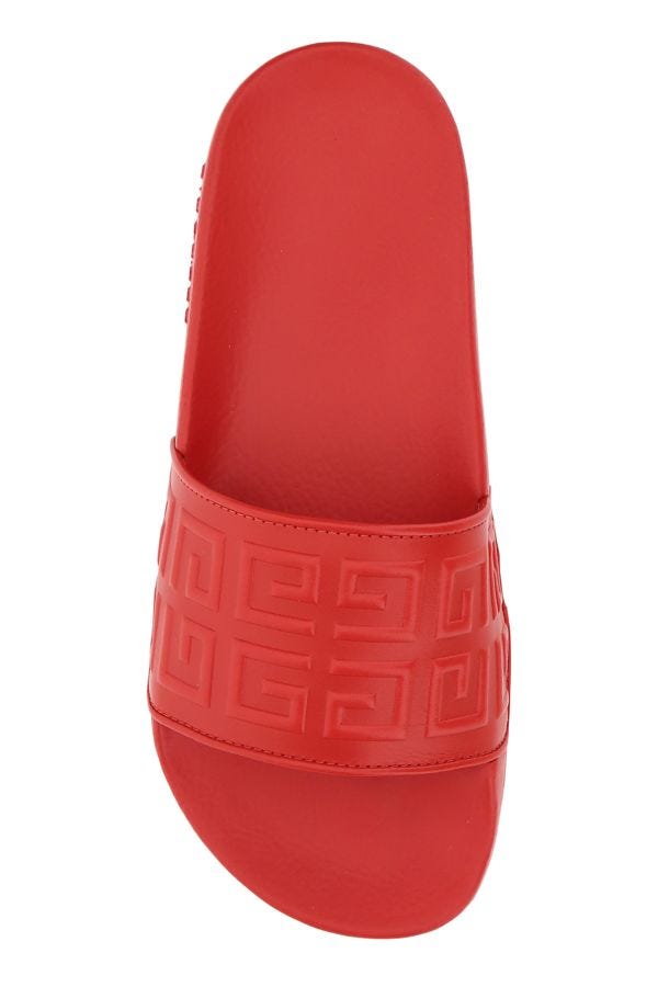 GIVENCHY | Red leather 4G slippers