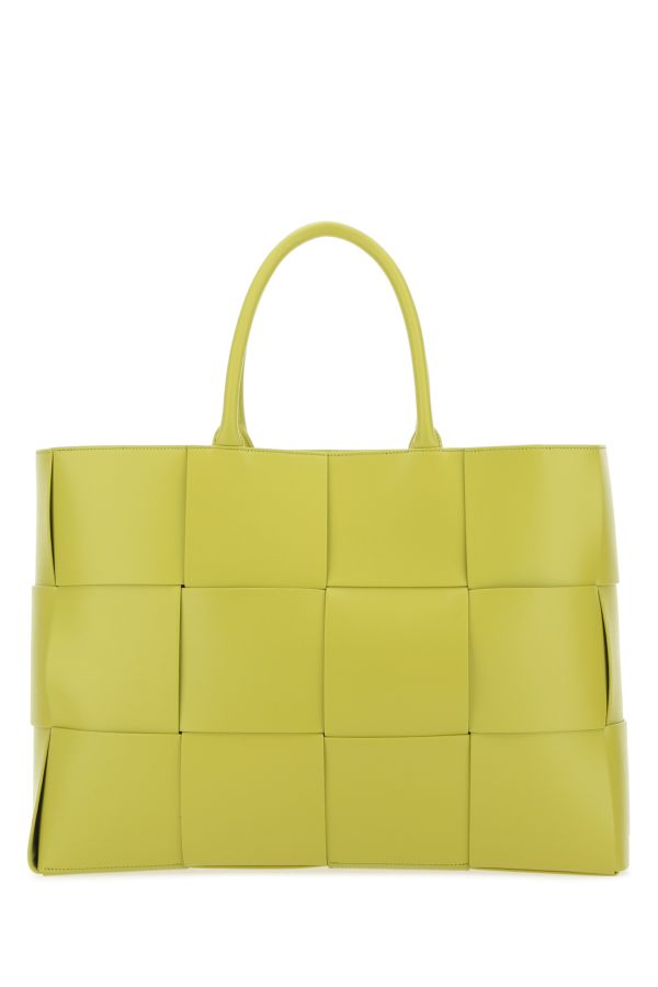 BOTTEGA VENETA | Acid green leather large Arco shopping bag