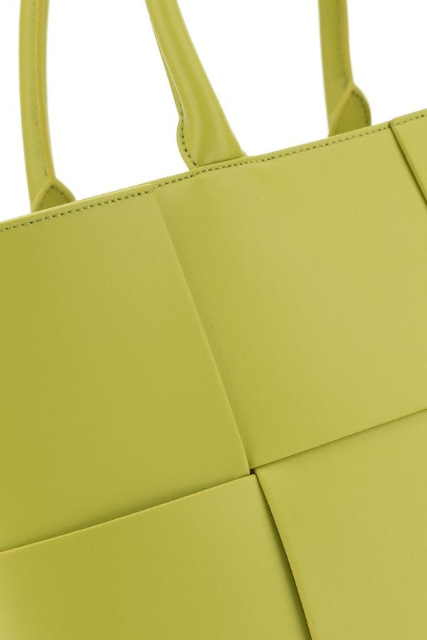 BOTTEGA VENETA | Acid green leather large Arco shopping bag