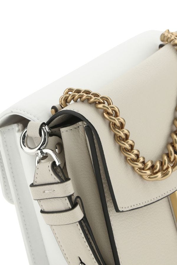 MAISON MARGIELA | Two-tone leather and cotton New Lock Square handbag