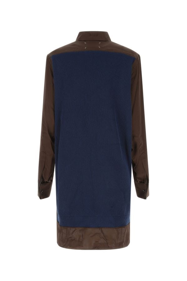 MAISON MARGIELA | Two-tone viscose blend and cotton oversize shirt