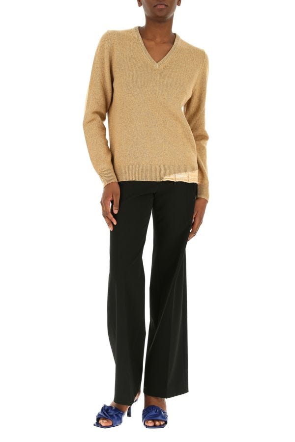 MAISON MARGIELA | Melange mustard wool blend oversize sweater