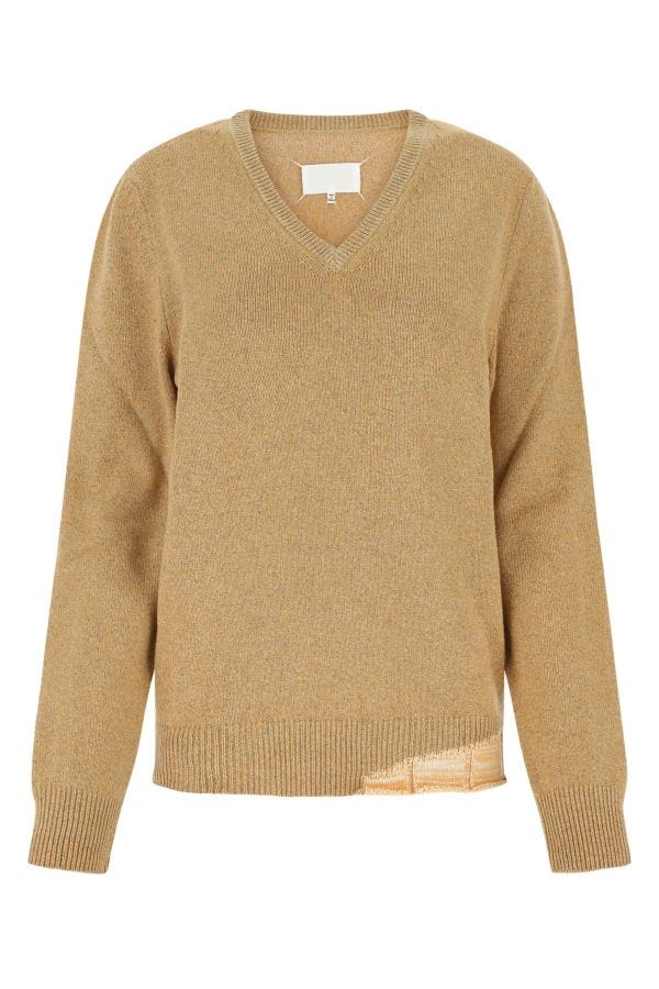 MAISON MARGIELA | Melange mustard wool blend oversize sweater