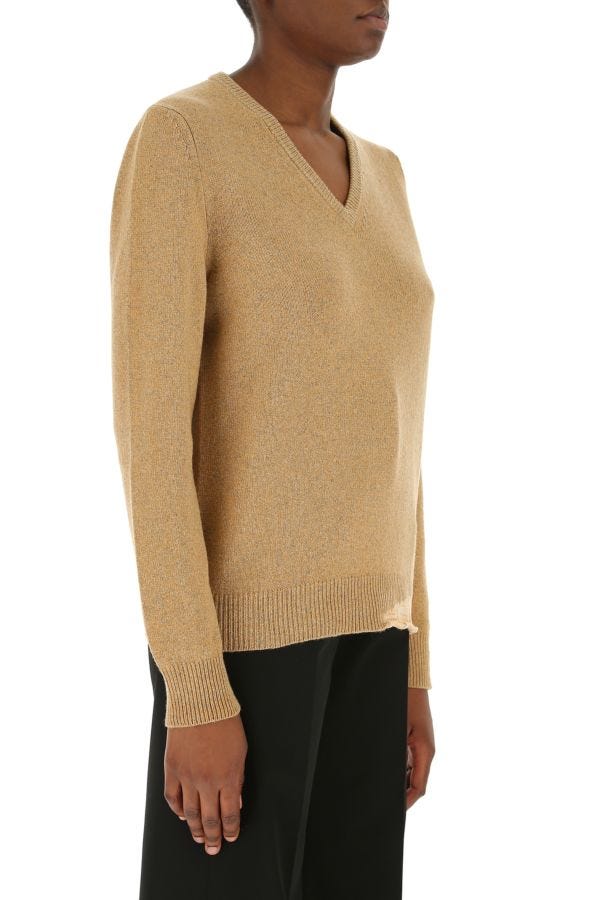 MAISON MARGIELA | Melange mustard wool blend oversize sweater