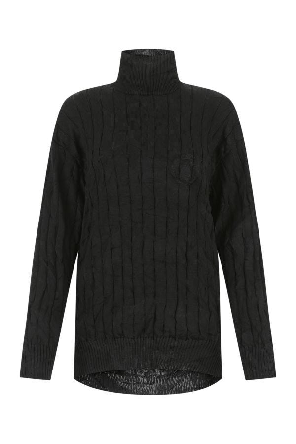 BALENCIAGA | Black silk blend oversize sweater